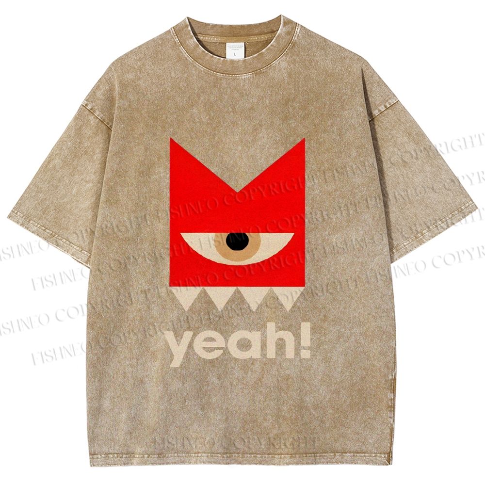Unisex Bauhaus Eye Yeah Printed Washed Tee