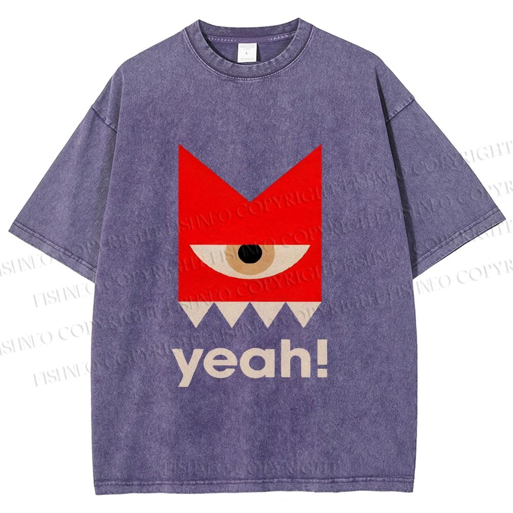Unisex Bauhaus Eye Yeah Printed Washed Tee