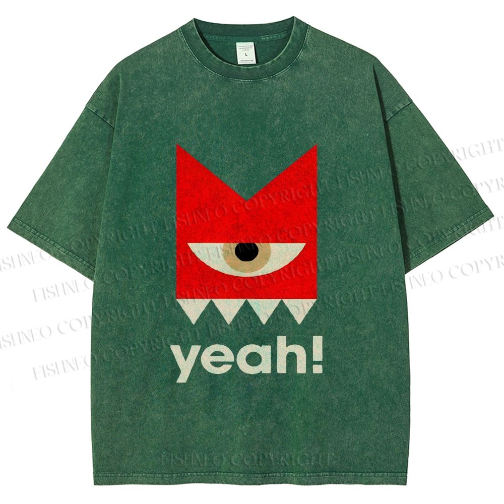 Unisex Bauhaus Eye Yeah Printed Washed Tee