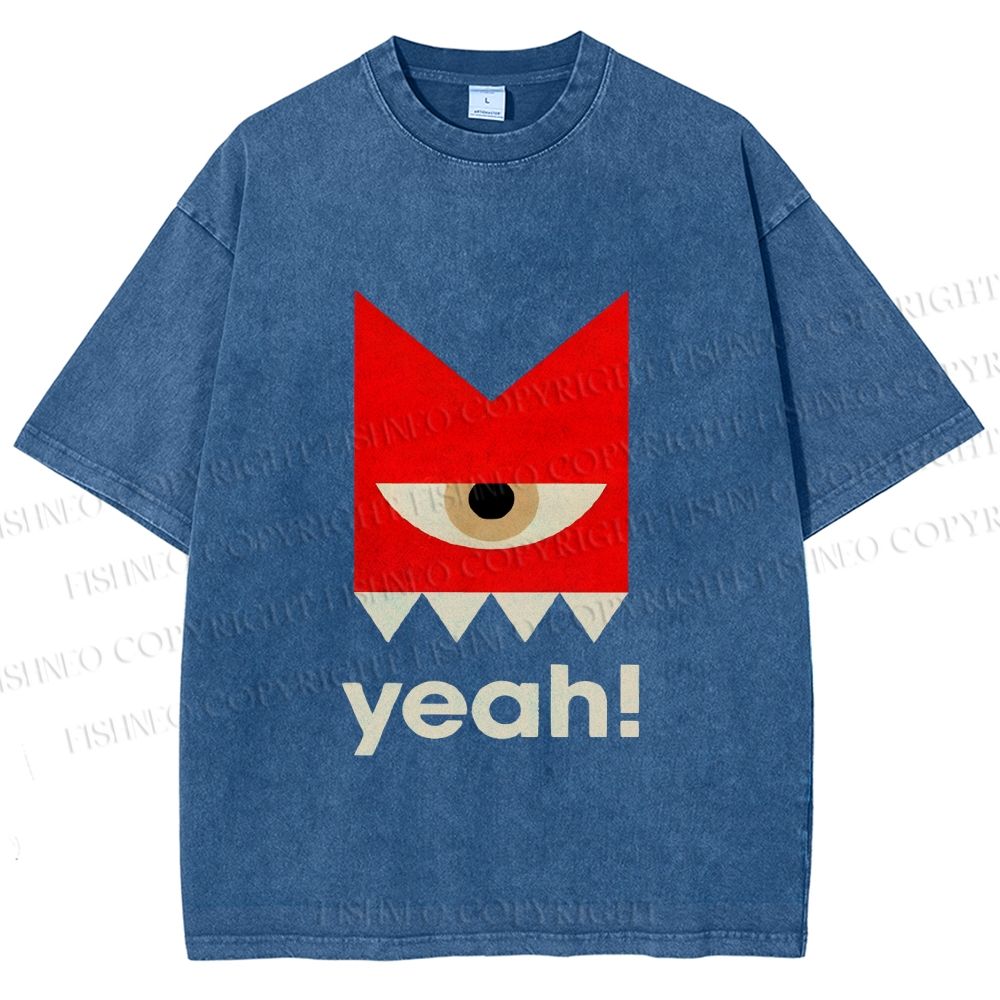 Unisex Bauhaus Eye Yeah Printed Washed Tee