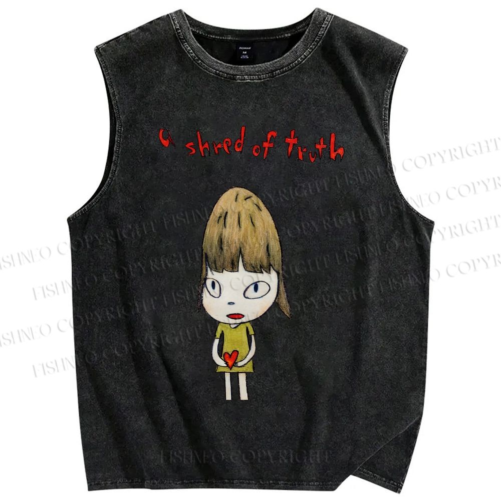 Unisex Yoshitomo Nara A Shred Of Truth Printed Washed Tank Top