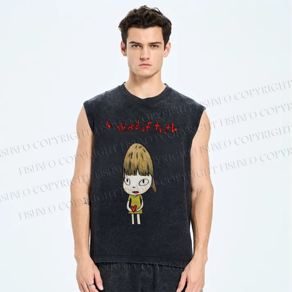 Unisex Yoshitomo Nara A Shred Of Truth Printed Washed Tank Top