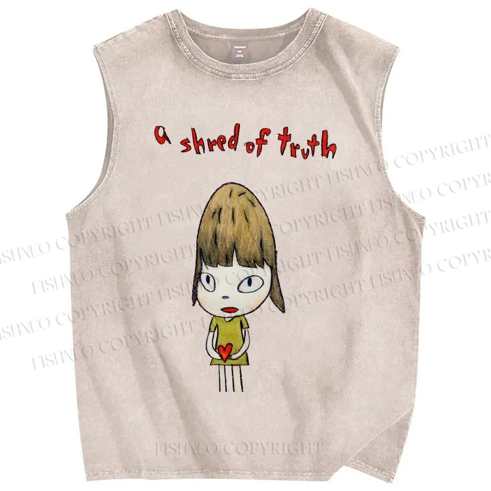 Unisex Yoshitomo Nara A Shred Of Truth Printed Washed Tank Top