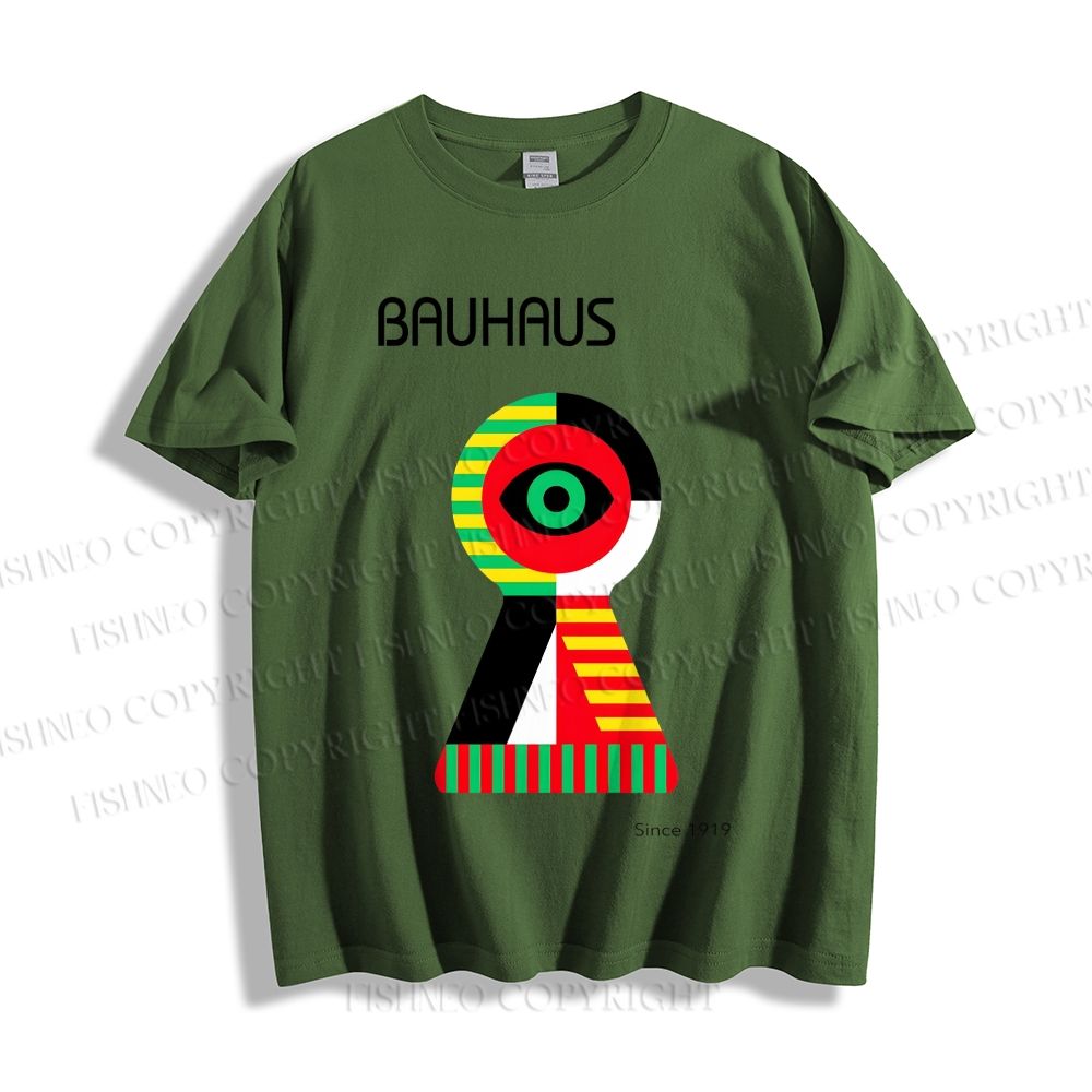 Unisex Classic Bauhaus Colored Geometric Eyes Printed Cotton Printed T-shirt