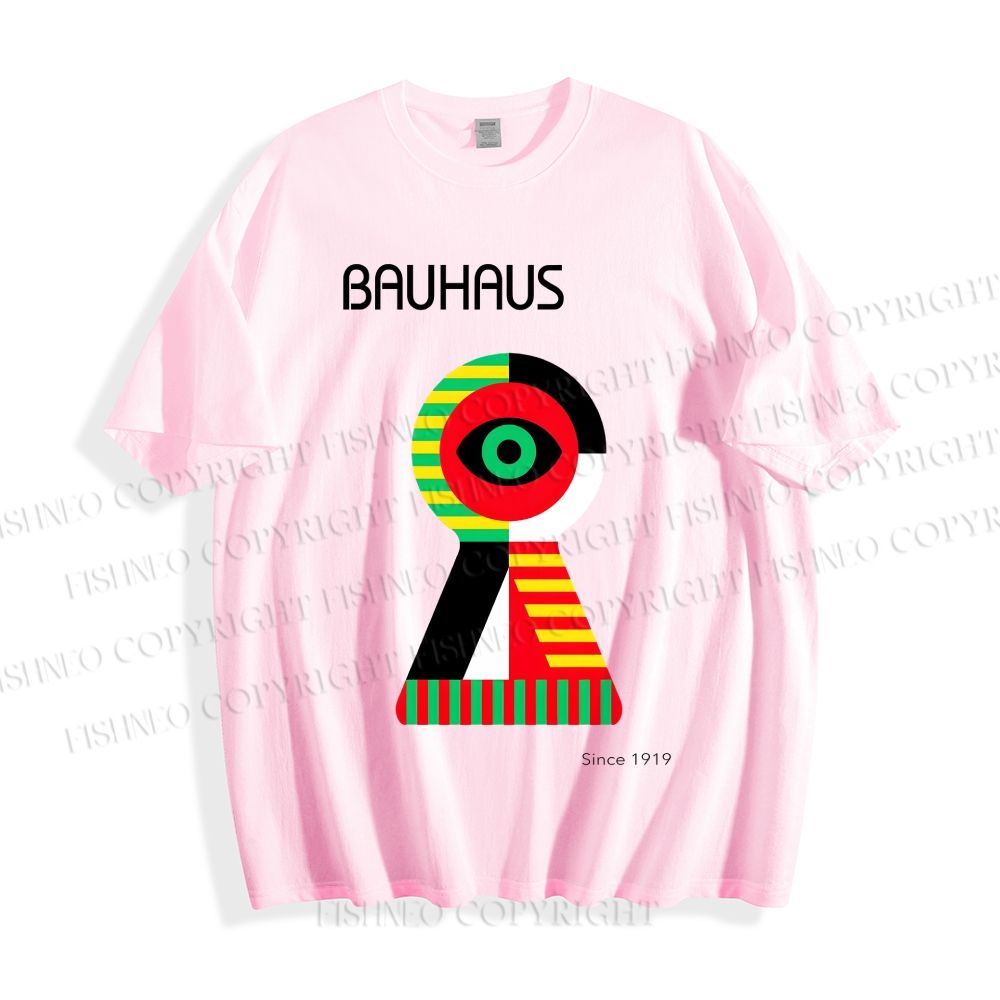 Unisex Classic Bauhaus Colored Geometric Eyes Printed Cotton Printed T-shirt