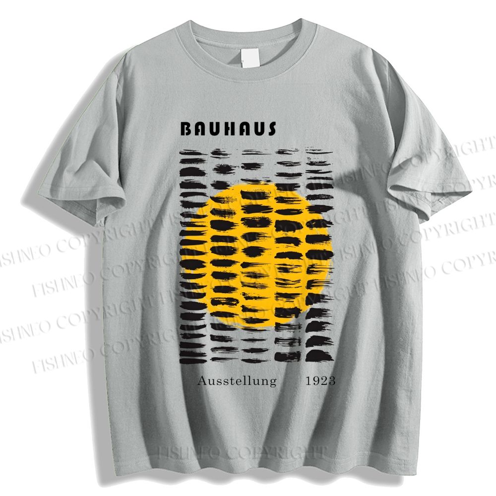 Unisex Classic Bauhaus Geometry Printed Cotton Printed T-shirt