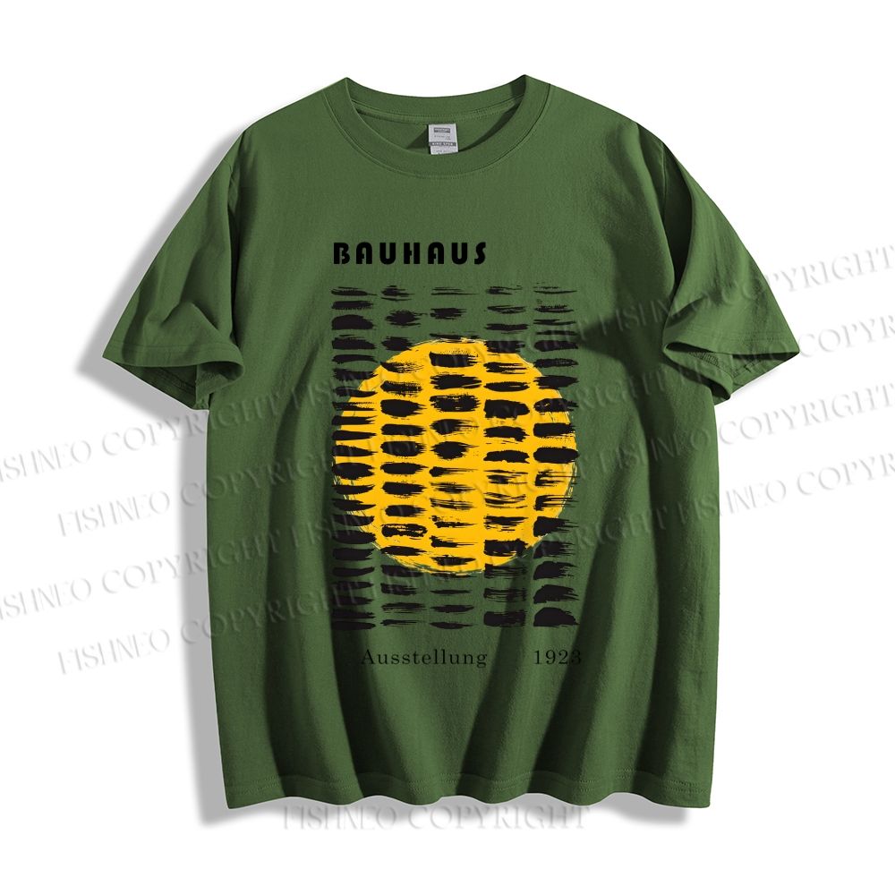 Unisex Classic Bauhaus Geometry Printed Cotton Printed T-shirt
