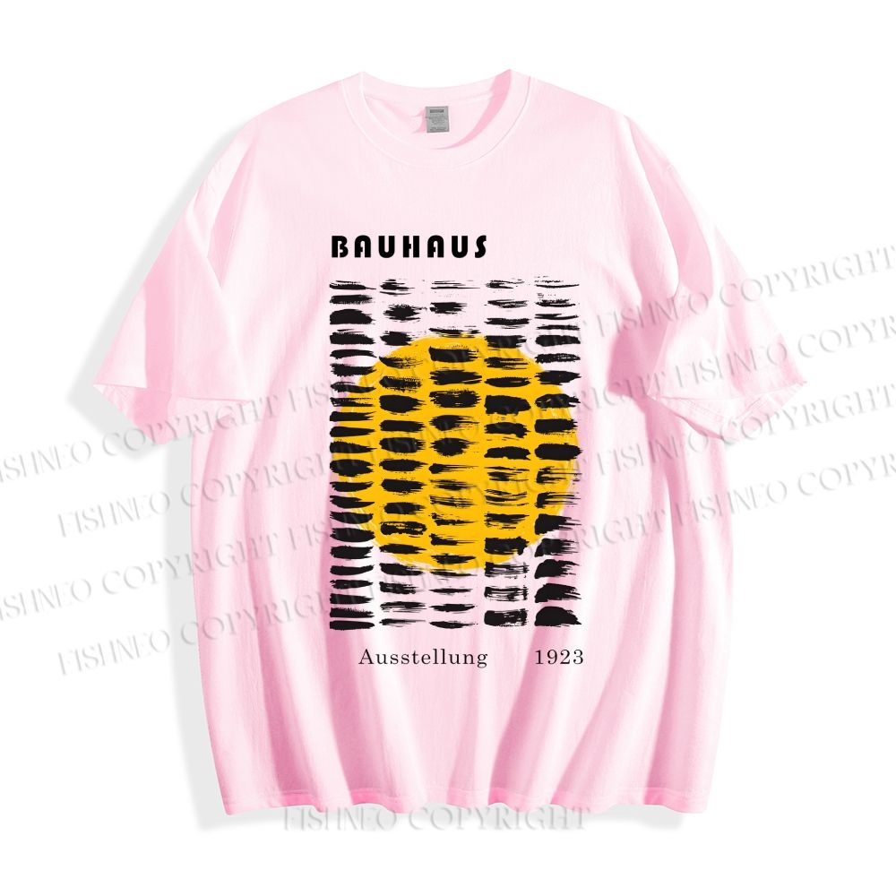 Unisex Classic Bauhaus Geometry Printed Cotton Printed T-shirt