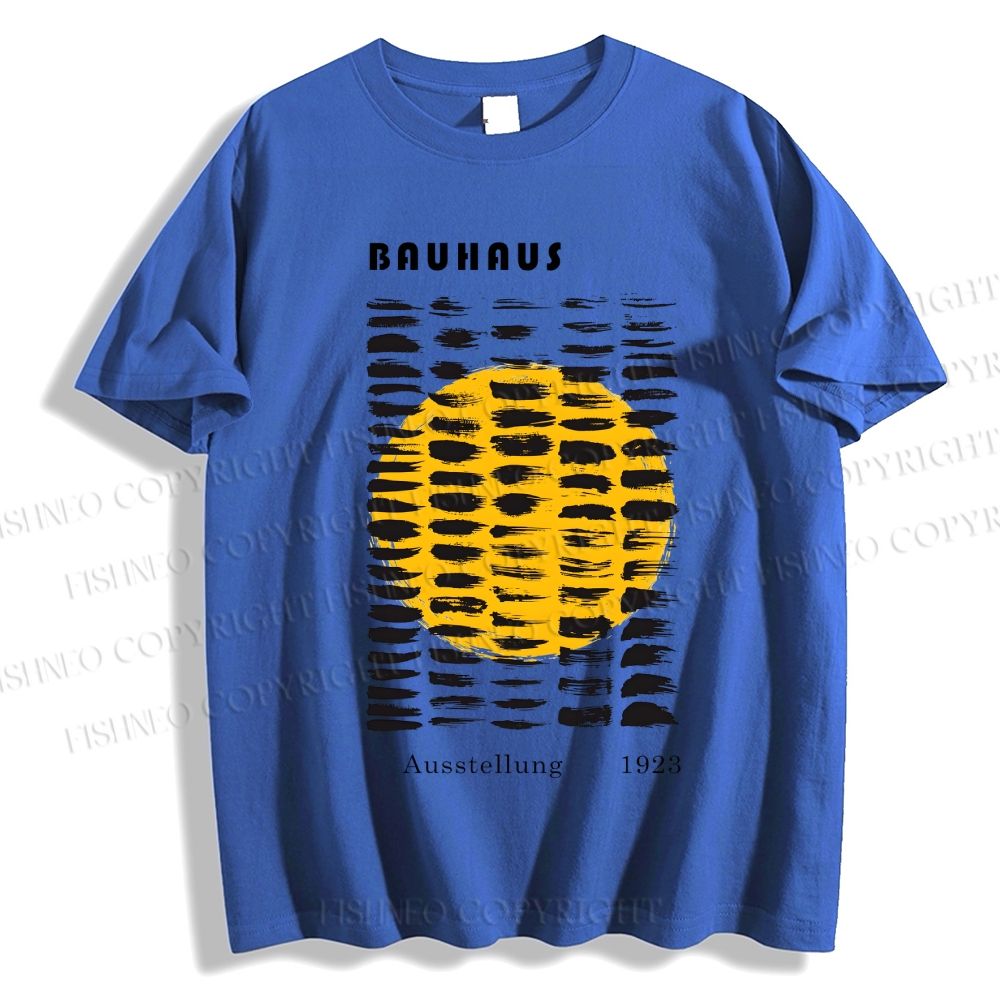 Unisex Classic Bauhaus Geometry Printed Cotton Printed T-shirt