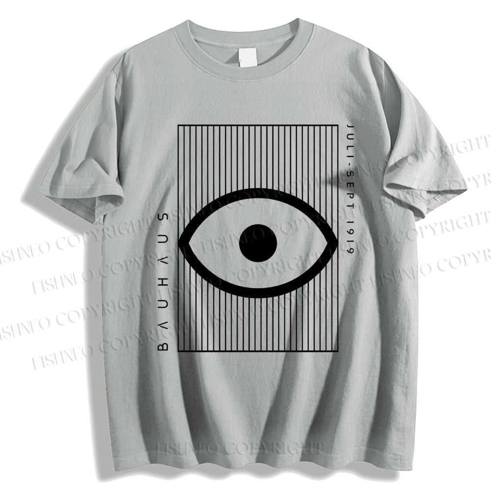 Unisex Classic Bauhaus Geometric Eyes Printed Cotton Printed T-shirt