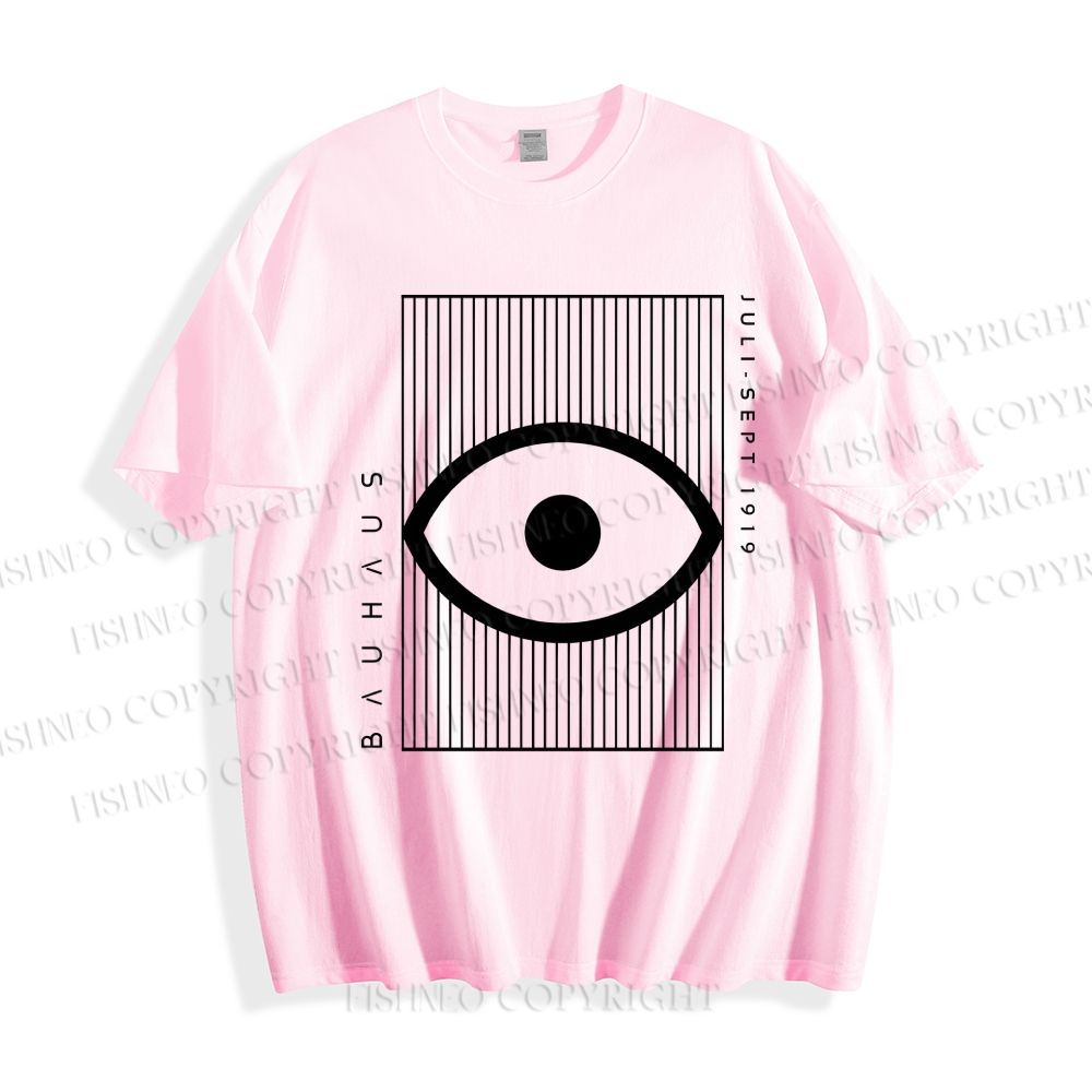 Unisex Classic Bauhaus Geometric Eyes Printed Cotton Printed T-shirt