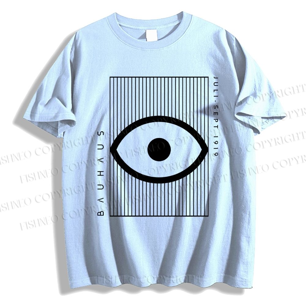 Unisex Classic Bauhaus Geometric Eyes Printed Cotton Printed T-shirt