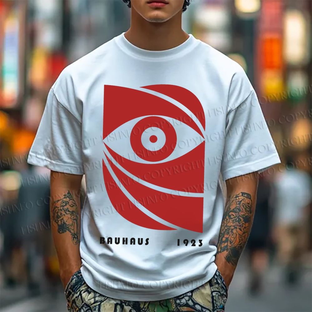 Unisex Classic Bauhaus Eye Printed Cotton Printed T-shirt