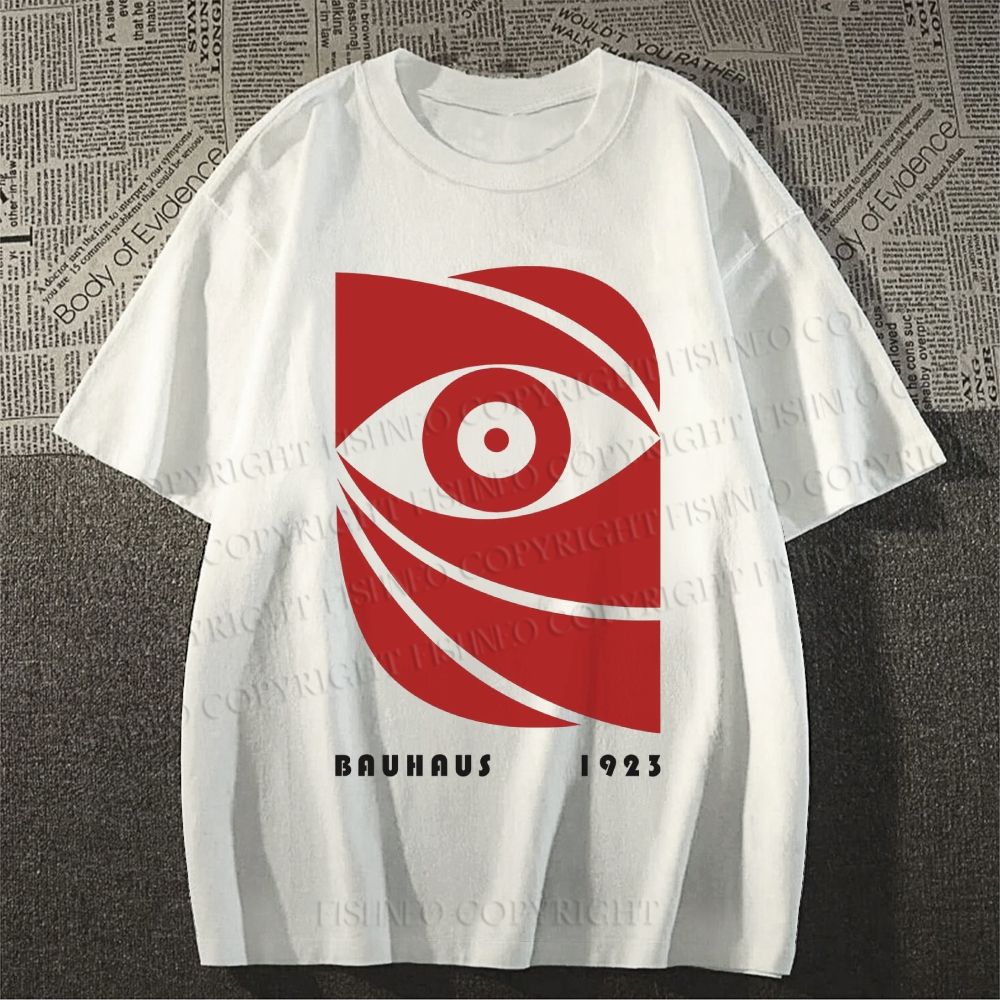Unisex Classic Bauhaus Eye Printed Cotton Printed T-shirt