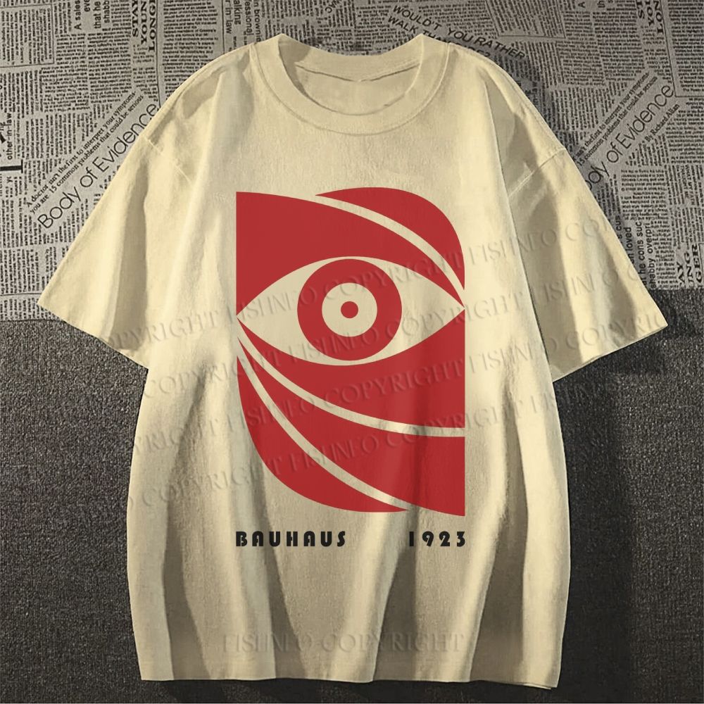 Unisex Classic Bauhaus Eye Printed Cotton Printed T-shirt