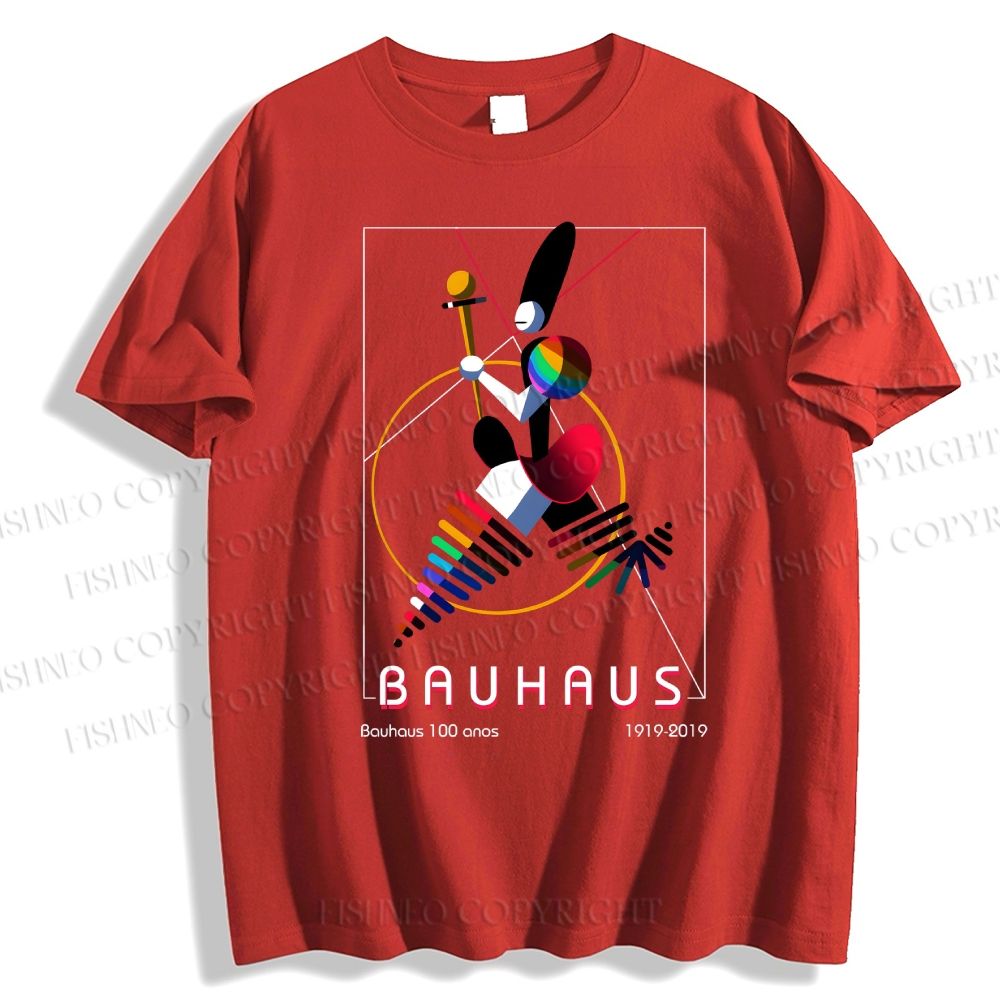 Unisex Classic Bauhaus Abstract Art Magazine Printed Cotton Printed T-shirt