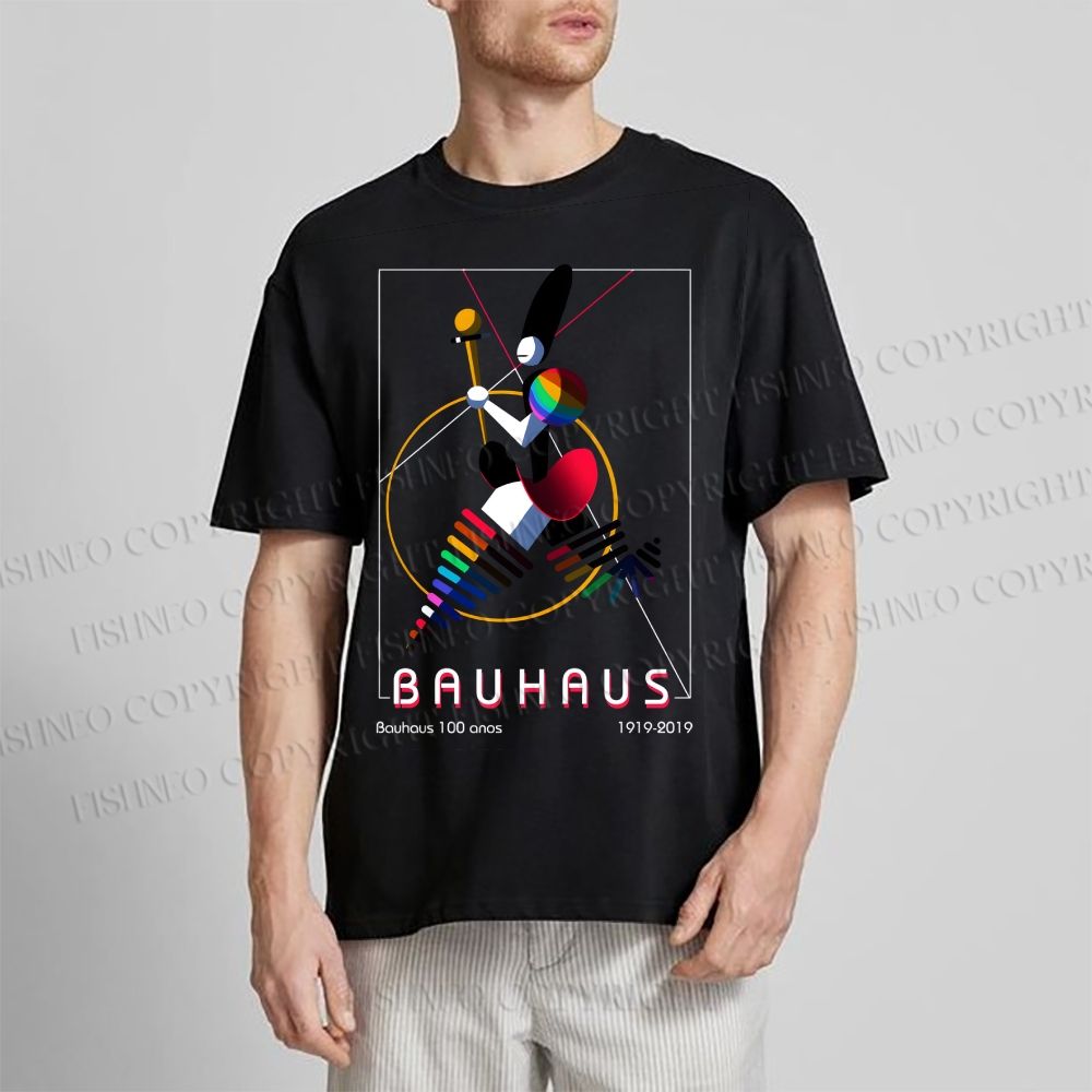 Unisex Classic Bauhaus Abstract Art Magazine Printed Cotton Printed T-shirt