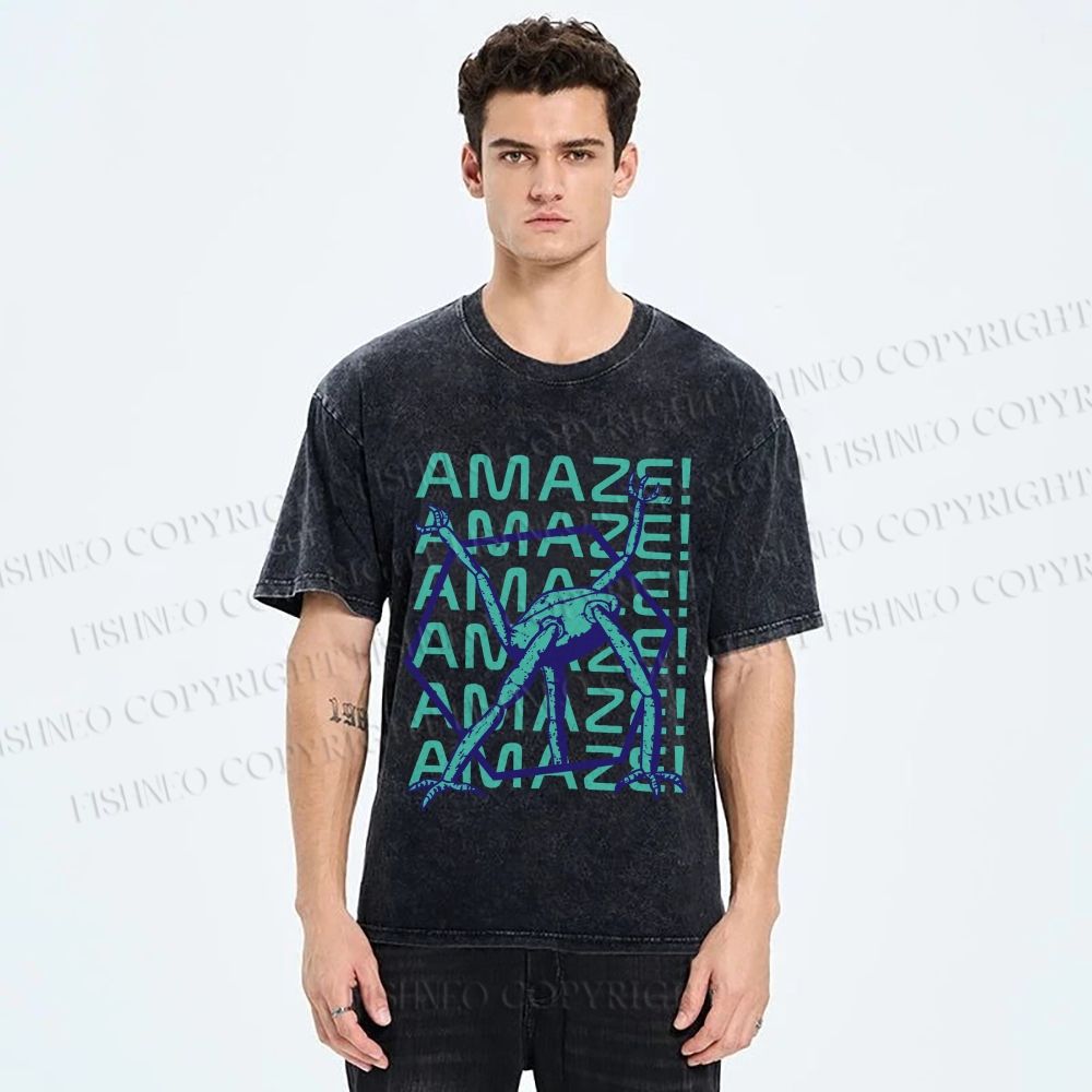 Unisex Project Hail Mary: Geometric Rocky Printed Washed Tee