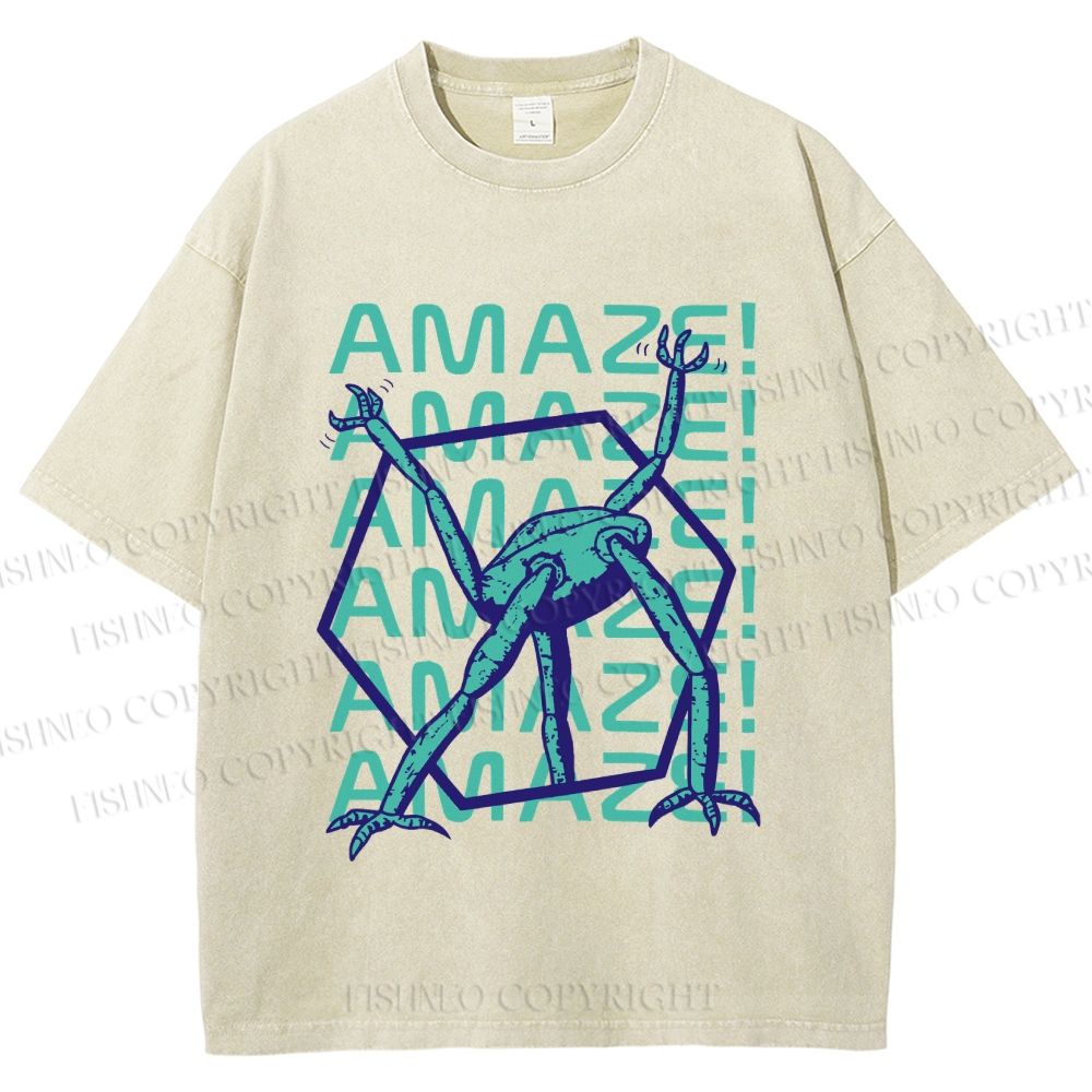 Unisex Project Hail Mary: Geometric Rocky Printed Washed Tee