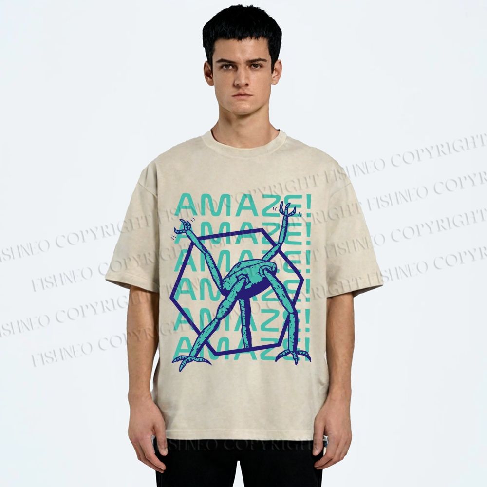 Unisex Project Hail Mary: Geometric Rocky Printed Washed Tee