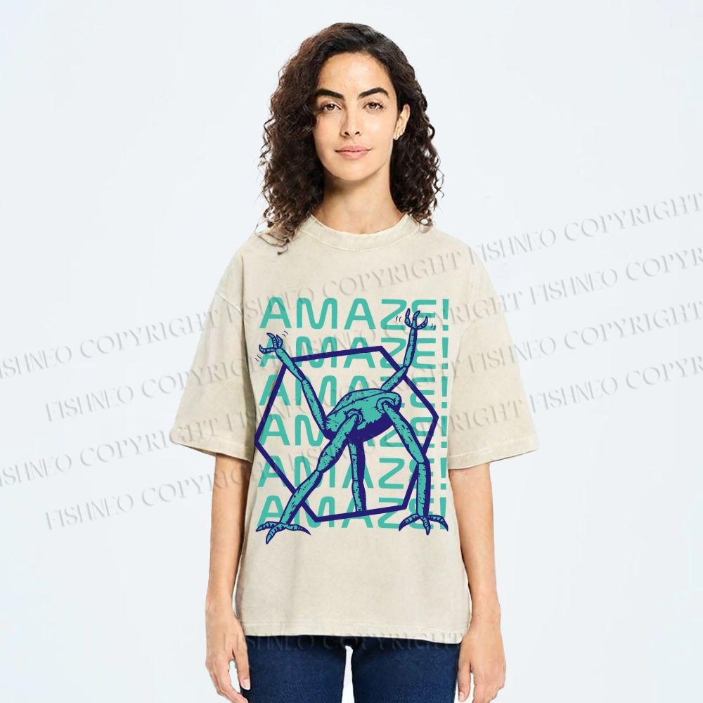 Unisex Project Hail Mary: Geometric Rocky Printed Washed Tee
