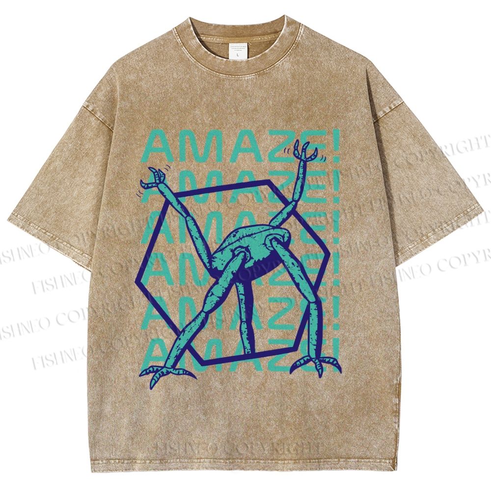 Unisex Project Hail Mary: Geometric Rocky Printed Washed Tee