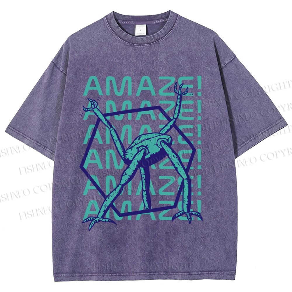 Unisex Project Hail Mary: Geometric Rocky Printed Washed Tee