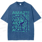 Unisex Project Hail Mary: Geometric Rocky Printed Washed Tee