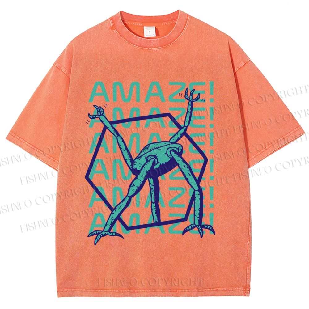 Unisex Project Hail Mary: Geometric Rocky Printed Washed Tee