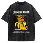 Unisex Chimpanzini Bananini  Italian Brainrot Printed Washed Tee