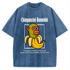 Unisex Chimpanzini Bananini  Italian Brainrot Printed Washed Tee