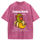 Unisex Chimpanzini Bananini  Italian Brainrot Printed Washed Tee