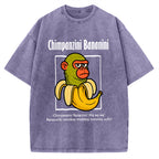 Unisex Chimpanzini Bananini  Italian Brainrot Printed Washed Tee