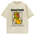 Unisex Chimpanzini Bananini  Italian Brainrot Printed Washed Tee