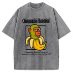 Unisex Chimpanzini Bananini  Italian Brainrot Printed Washed Tee