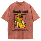 Unisex Chimpanzini Bananini  Italian Brainrot Printed Washed Tee