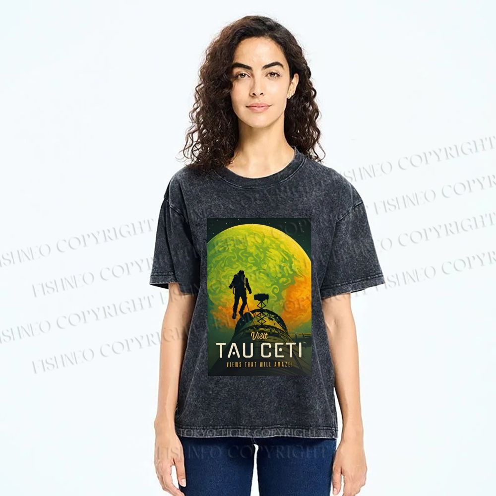 Unisex Project Hail Mary: Visit Tau Ceti Printed Washed Tee