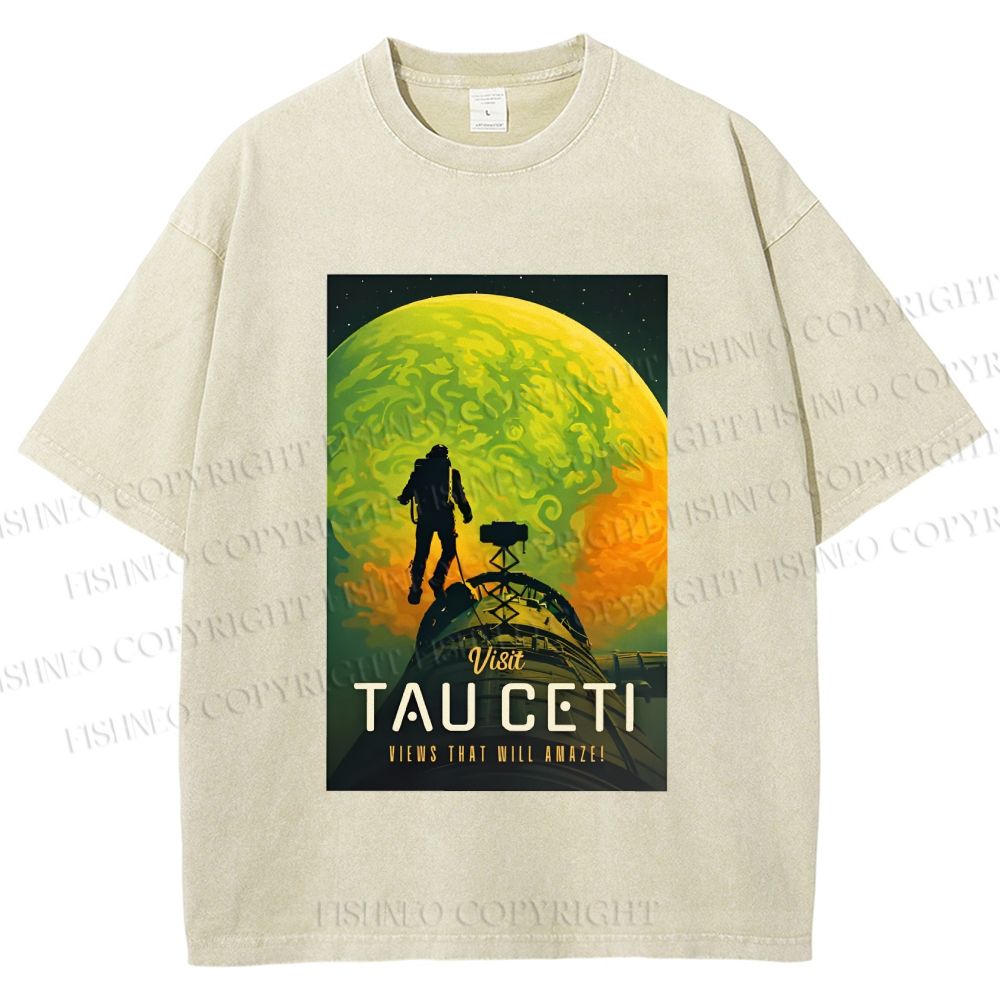 Unisex Project Hail Mary: Visit Tau Ceti Printed Washed Tee