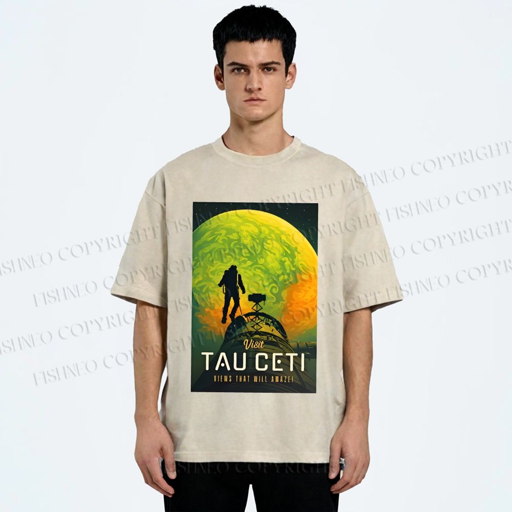 Unisex Project Hail Mary: Visit Tau Ceti Printed Washed Tee