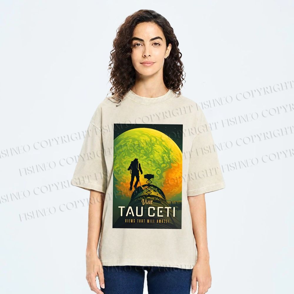 Unisex Project Hail Mary: Visit Tau Ceti Printed Washed Tee
