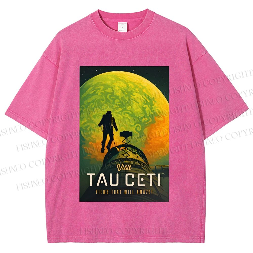 Unisex Project Hail Mary: Visit Tau Ceti Printed Washed Tee