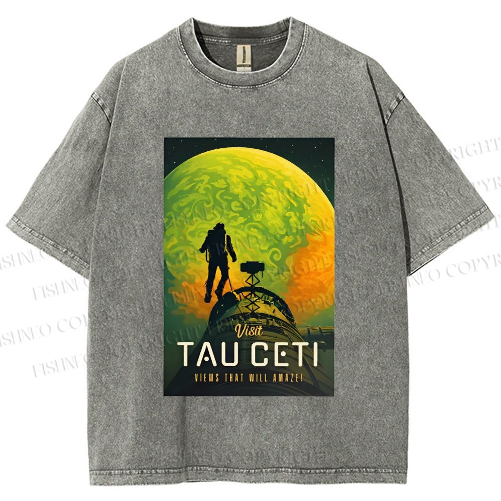 Unisex Project Hail Mary: Visit Tau Ceti Printed Washed Tee