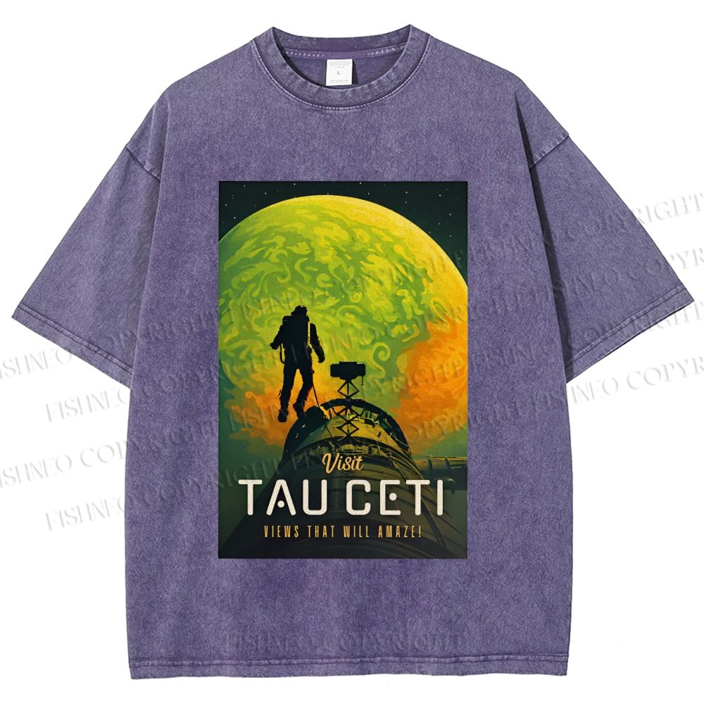 Unisex Project Hail Mary: Visit Tau Ceti Printed Washed Tee