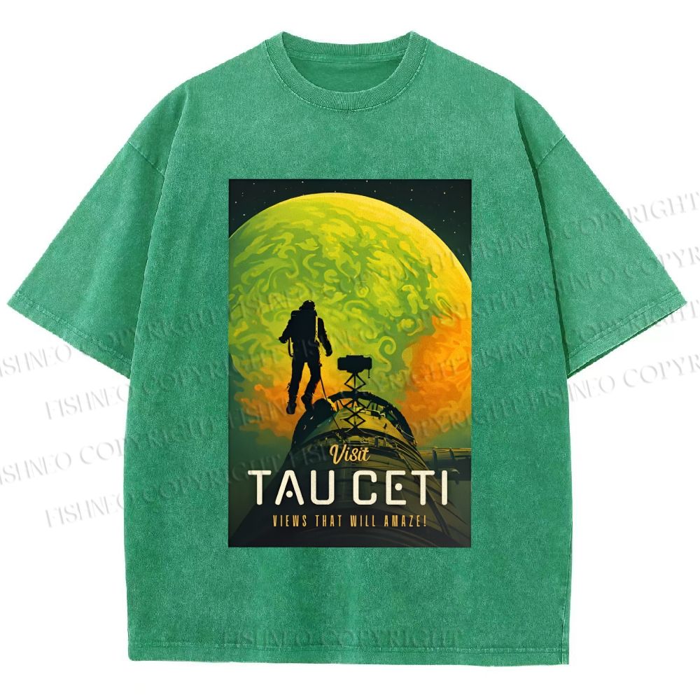 Unisex Project Hail Mary: Visit Tau Ceti Printed Washed Tee