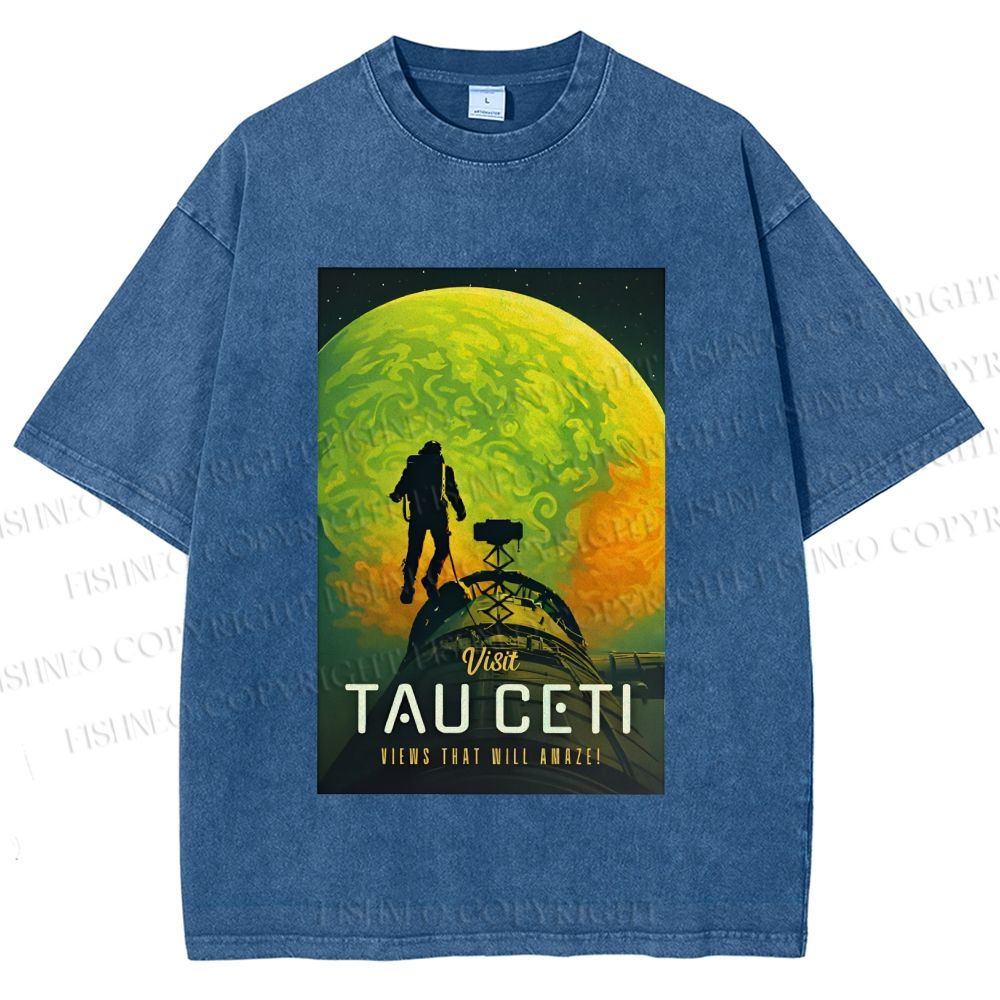 Unisex Project Hail Mary: Visit Tau Ceti Printed Washed Tee