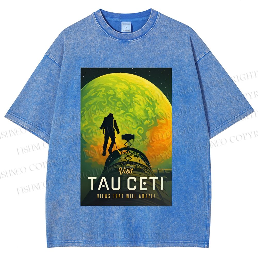 Unisex Project Hail Mary: Visit Tau Ceti Printed Washed Tee