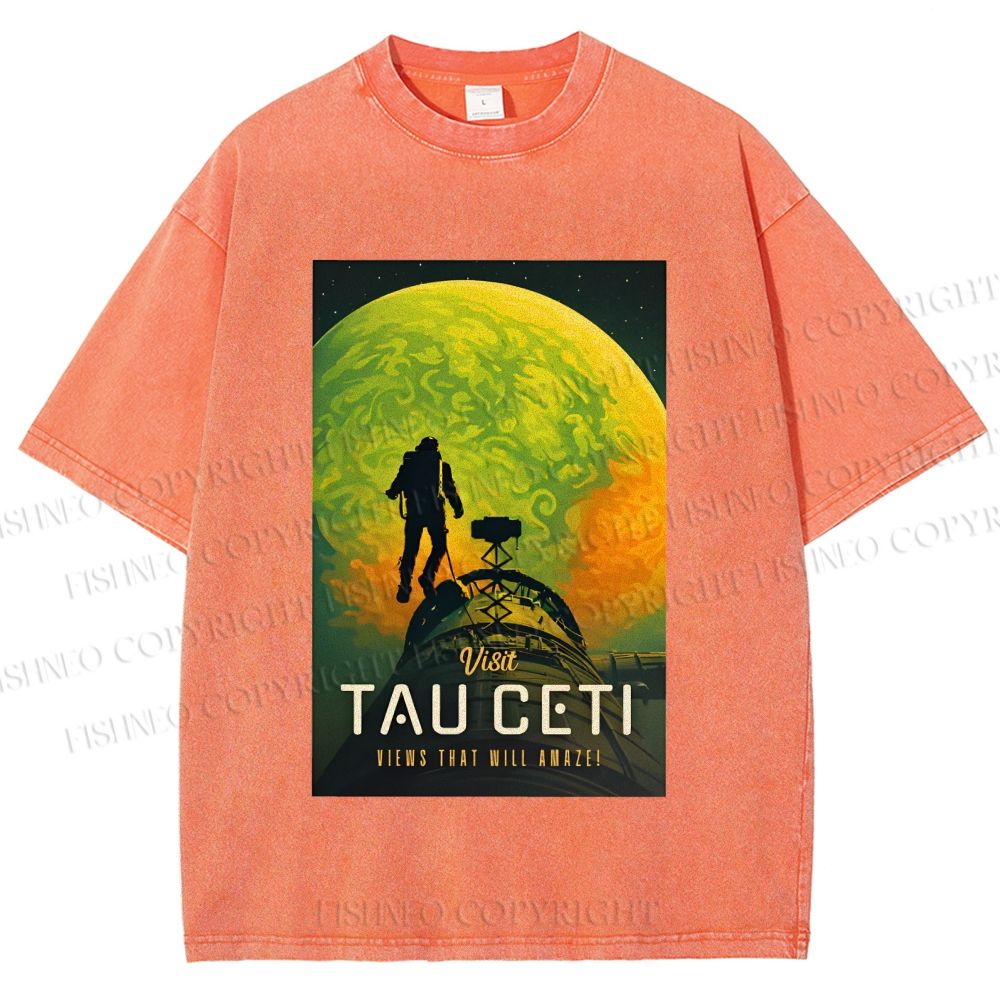 Unisex Project Hail Mary: Visit Tau Ceti Printed Washed Tee