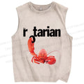 Unisex Rotarian Lobster Printed Washed Tank Top