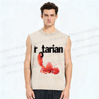 Unisex Rotarian Lobster Printed Washed Tank Top