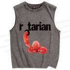 Unisex Rotarian Lobster Printed Washed Tank Top